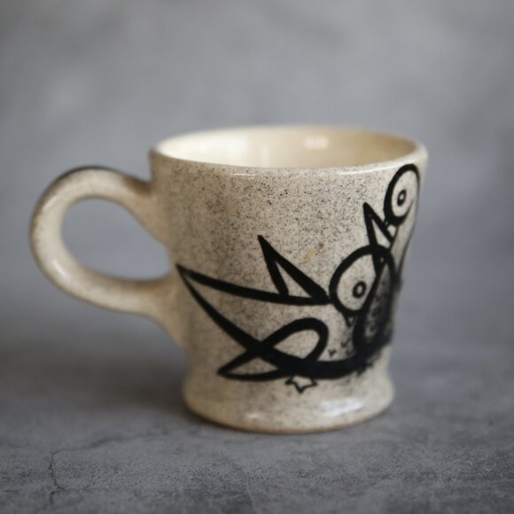 Century House Other - Century House Coffee Cup Mug Dated 1954 Black and White Graphic Bird Design